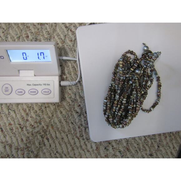 Brown Silver Multi Strand Beaded Necklace Boho Cottagecore Collar Choker Chic - Picture 7 of 7